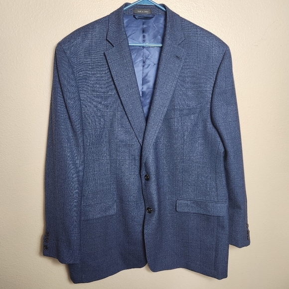 Lauren Ralph Lauren Mens Navy Glen Plaid 2 Button Blazer |46L| - Picture 1 of 10